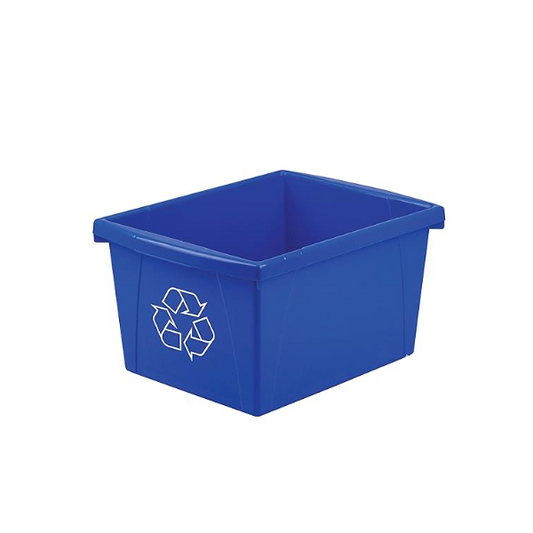 5.5 Gallon Plastic Recycling Bins - Case of (6) for storing Paper, Cardboard, Plastic, Glass, Metal, Batteries that need to be recycled.